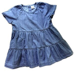 Hanna Andersson Chambray Denim Tiered Top Size 8‎